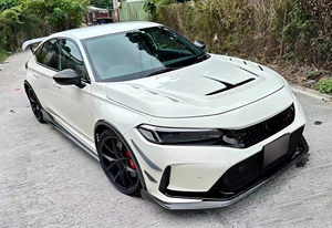 Kit de carrosserie en Fiber de carbone véritable haute Performance jupe latérale de diffuseur de lèvre avant de pare-chocs de voiture pour <span class=keywords><strong>Honda</strong></span> FL5 - Product Image 4