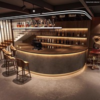 Comptoir de bar moderne en bois massif, bureau de réception rond pour bar à domicile, hôtel, centre commercial et restauration - Yimutang