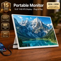 Monitor Gaming Portabel 15.6 Inci FHD 1080P 1920x1080 72% SRGB IPS 300nits Tipe-C Speaker Internal VESA Layar Kedua Laptop PC