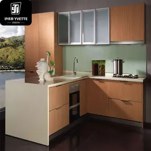 Armadi da cucina in legno di design bianco nero compensato con mobili da cucina in stile moderno