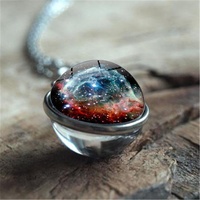 Cosmique galaxie nébuleuse Double verre Pokeball cristal porte-clés femmes rétro mode bijoux plus faciles allumettes chandails porte-clés