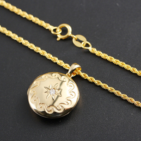 Idées cadeaux pour la Saint-Valentin MaiYi, collier avec pendentif en or jaune 18 carats serti de moissanite, pendentif photo personnalisé pour homme et femme