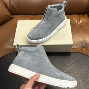 Sepatu pantofel pria, SNEAKER KULIT asli model Italia untuk lelaki - Product Image 3