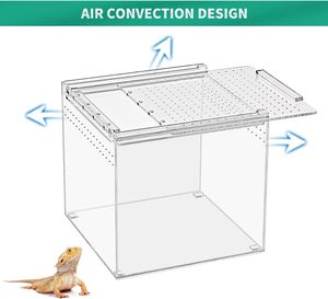 <strong>Wholesale</strong> <strong>Reptile</strong> Terrarium 6.8" X 6.8"x 6" <strong>Reptile</strong> Breeding Box Magnetic Acrylic Enclosure For Tarantula Jumping Spider - Product Image 3