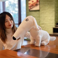 Nouveauté : Jouet en peluche chien Borzoi à longue snuffle, « Laisse-moi le faire pour toi », chien blanc, peluche kawaii beige, jouets en peluche pour chiots, cadeaux de Noël