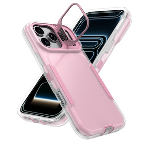 Coque de protection antichoc avec support pour appareil photo intégré pour iPhone 17 16 15 Pro Max, compatible avec les modèles Defender, avec support de maintien et protection arrière symétrique - Product Image 2