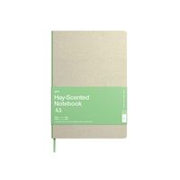 Carnet de notes personnalisable et recyclable avec couverture en papier parfumé à l'herbe et dos nu, format pochette