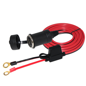 10A Menyatu 12V Pemantik Rokok Mobil Wanita Adaptor USB dengan PENUTUP UNTUK 2 Ring Terminal Terhubung Kabel Ekstensi - Product Image 1