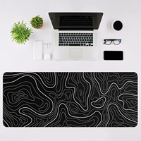 Wholesale 31.5 X 11.8inch Gaming Mouse Pad Anti-Slip Rubber Base Topographic Line Waterproof Keyboard Mouse Pad