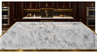 Échantillon Gratuit - Grande Dalle de Quartz Calacatta Blossom Blanc 100% Vietnam, 20mm d'Épaisseur, pour Plans de Travail Modernes de Salle de Bain d'Hôtel et Plans de Travail de Cuisine