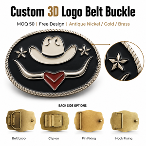 Boucles de ceinture à cliquet en alliage de zinc personnalisées en gros, avec logo, en laiton massif et strass, style western cowboy pour hommes et femmes - Product Image 3