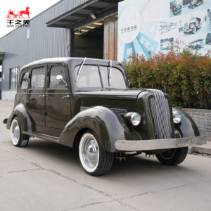 Voiture électrique rétro vert foncé brillant pour villas, pelouses, hôtels, mariages, tournages, tourisme et transport – Modèle <span class=keywords><strong>Pontiac</strong></span> 1935 - Product Image 2