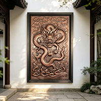 Panneau mural en bronze avec relief de dragon chinois, sculpture murale ondulée, taille et couleur personnalisées pour l'entrée, la villa, le salon, décoration
