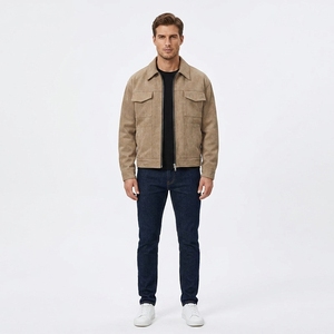 Blouson Bomber Unisexe Tendance Instagram Style Euro-Américain en Tissu Similier au Daim Spandex Coupe-Vent Doublure Épaisse Rembourrée Grande Taille - Product Image 3