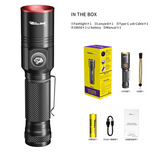 2025 mới tầm xa di động <span class=keywords><strong>zoom</strong></span> chiến thuật đèn pin dẫn đèn với 1000 Lumens USB sạc thông minh Torch ánh sáng - Product Image 4
