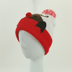 Popular de alta calidad 100% acrílico Reno patrón tejido invierno Santa sombrero <span class=keywords><strong>Xman</strong></span> sombrero al por mayor - Product Image 5