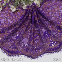 Dentelle française extensible multicolores de 23 cm, dentelle florale Chantilly douce et scintillante, bordure en fil métallique pour lingerie et sous-vêtements