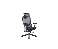 Chaise de bureau ergonomique à dossier haut en maille avec appui-tête réglable, support lombaire et accoudoirs 3D pour espace de travail commercial