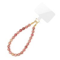 Cordon de téléphone en perles de pierre naturelle, court, avec breloque pour coque de téléphone portable, chaîne de poignet, pendentif pour iPhone 18 17 Pro Max