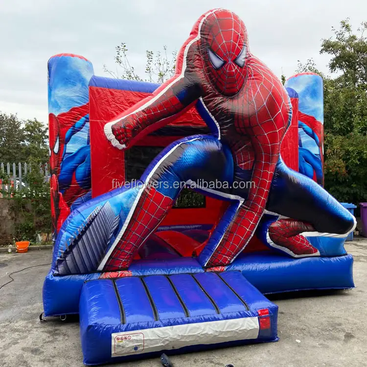 Alquiler de fiestas Spiderman Casa de rebote inflable 13x13 con soplador de aire