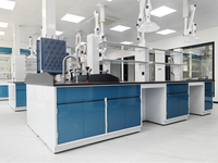 Plan de travail central en acier et résine phénolique sur mesure pour laboratoire hospitalier, pharmacie, microbiologie, école, laboratoire