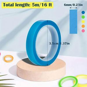 20 Rolls 0.23inch 10-Color Self-Adhesive Waterproof Fluorescent Tabs for <b>Bookmarking</b> & Organization for Students & Professionals - Product Image 6