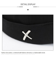 Casquette Docker Rétro Sans Bord Ajustable pour Hommes, Chapeau de Marin Tendance, Casquette de Baseball sans Visière Relevée, Chapeaux de Papa Sportifs