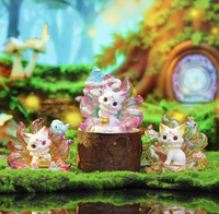 Figur Resin Kotak Misteri Rubah Sembilan Ekor Fantasi Cina, Kemasan Asli, Mainan Koleksi Hewan Mitologi Kawaii