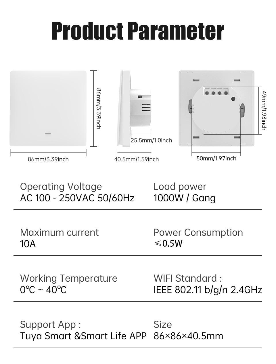 Manufacturers Tuya Home LED Light Touch Glass Electrical Remote Alexa Wireless Smart Wifi Wall Switch and Socket