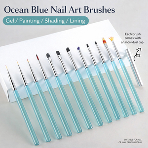 Ensemble de 12 pinceaux à ongles légers en acrylique personnalisés avec poils en nylon pour la peinture au gel à domicile - Product Image 3