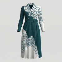 En stock, vente en gros, nouvelle collection printemps-été 2026, robe décontractée à rayures, robe ample tendance, robe plissée Miyake, grande taille
