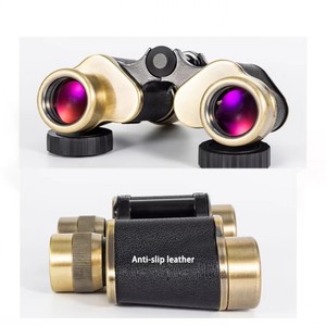 Télescope d'extérieur en laiton métallique haute puissance 8x30 jumelles en cuivre fin de style soviétique HD russe pour l'observation du camping et des voyages - Product Image 4