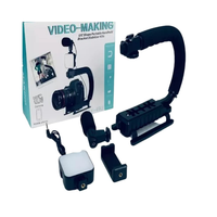 Stabilisateur de caméra portable de type AY49U/C avec support de bâton de selfie de microphone de lumière de remplissage pour iPhone Android pour la diffusion en direct
