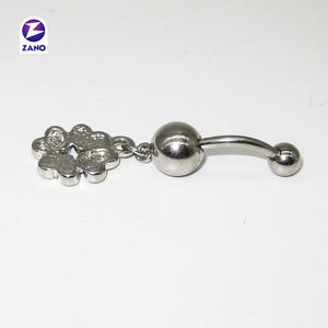 Anneau de nombril classique en forme de cœur pour femme, zircon, cadeau de mariage, bijoux de corps en acier inoxydable plaqué or - Product Image 5