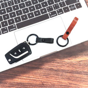 <b>Leather</b> <b>Keychain</b> Carabiner Oval Cowhide Keyring Durable Key Accessory - Product Image 3