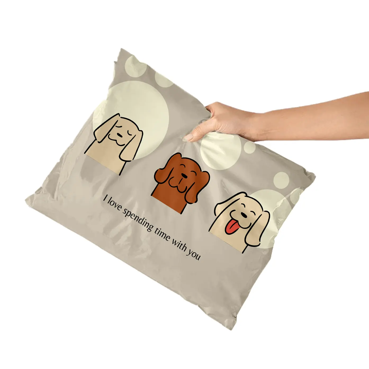 Cute Animal Dog Pattern Custom Printed Shipping Supplies Express Shipping Bag