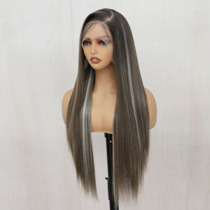 Peluca <span class=keywords><strong>de</strong></span> Cabello Humano Virgen Brasileño con Ondas Frontales, Color Natural, Sin Procesar, Peluca <span class=keywords><strong>de</strong></span> Encaje Virgen al por Mayor, Sin Pegamento - Product Image 1