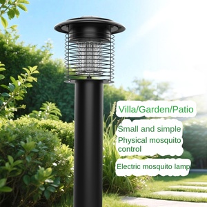 Zappers de insectos impermeables al aire libre LED lámpara de <span class=keywords><strong>mosquito</strong></span> de césped IP65 batería de luz azul de acero inoxidable incluida para moscas de jardín - Product Image 4