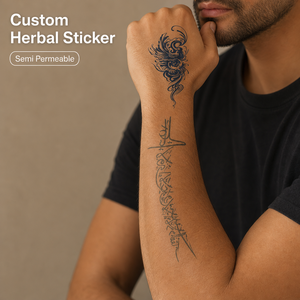 Tatuaggi Temporanei a Base di Erbe Jagua Personalizzati, Semi-Permanenti, Durata 2 Settimane, per Mezzo Braccio, Impermeabili, a Base di Succo Vegetale - Product Image 2
