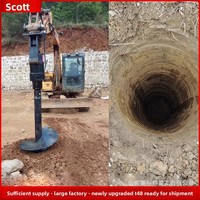 Foreuse hydraulique montée sur excavatrice ; Perçage de sols, creusement de fosses et palissage ; Adaptable au forage DTH, poids 4500 kg