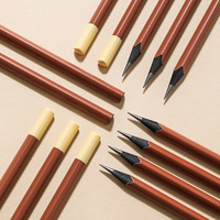 Crayon en bois HB marron classique en forme de barre de chocolat, pré-affûté, pour étudiants, en gros, avec logo personnalisé, fournitures scolaires