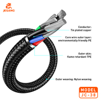 Câble de données Jeqang JC-38 Type-C C-C, charge rapide 5A, matériau tressé TPE, prend en charge la dissipation rapide de la chaleur pour les écouteurs