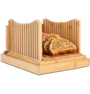 เครื่องตัดขนมปังแบบพับได้ขนาดเล็กสำหรับขนมปังเบเกิล บาแกตต์ ขนมปังปิ้ง ทำจากไม้ พร้อมมีด สำหรับทำขนมปังโฮมเมด ขายส่ง - Product Image 1