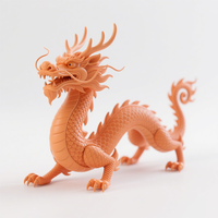 Ornement de dragon chinois usiné CNC en PLA et ABS - Détails complexes, options de couleurs multiples, décoration pour la maison et le bureau, usinage par fil