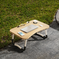 Table d'Ordinateur Portable Pliable en Plastique, Portable, avec Fente pour Carte et Porte-Gobelet, pour Bureau à Domicile ou Dortoir Étudiant (Vente en Gros)