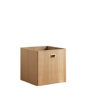 Panier à linge en bambou 27 L sans couvercle, boîte de rangement en bambou avec poignées, pliable, couleur naturelle