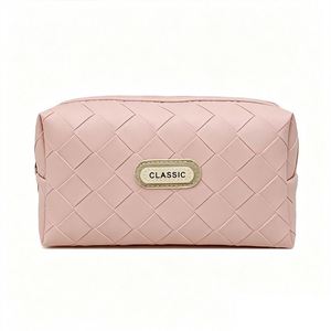 กระเป๋าเครื่องสำอางพกพาแบบเปิด PVC กันน้ำ ลายตารางอเนกประสงค์ ขนาดกลาง สำหรับเดินทาง - Product Image 1