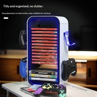 Support de rangement pour jeux PS/Xbox/Switch, support pour manettes et organisateur de disques de jeux pour PS5