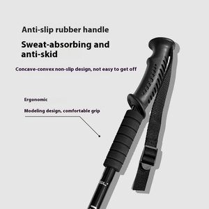 Bâton de marche réglable en alliage d'aluminium à trois sections pour la <span class=keywords><strong>randonnée</strong></span> en caoutchouc de <span class=keywords><strong>ski</strong></span> - Product Image 1