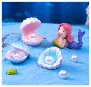 Büyük minyatür şekil 3D reçine sanat deniz kabukları inci kabuklu okyanus plaj kum <span class=keywords><strong>Mermaid</strong></span> akvaryum mikro manzara Diy süsler dekor - Product Image 4